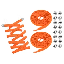 3Pairs No Tie Shoe Laces, Elastic Tieless Shoelaces with End Clips, Orange