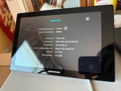 Crestron TSW-1060-B-S 10.1 in Touch Screen - Black with base TSW-1060-TTK-B-S