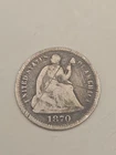 1870 Seated Liberty Silver Half Dime 5c - Philadelphia Mint