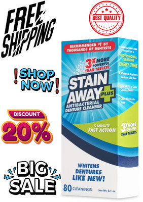 Stain Away Plus Professional Strength Denture Cleanser, 8.10 oz, Enough for 80 C