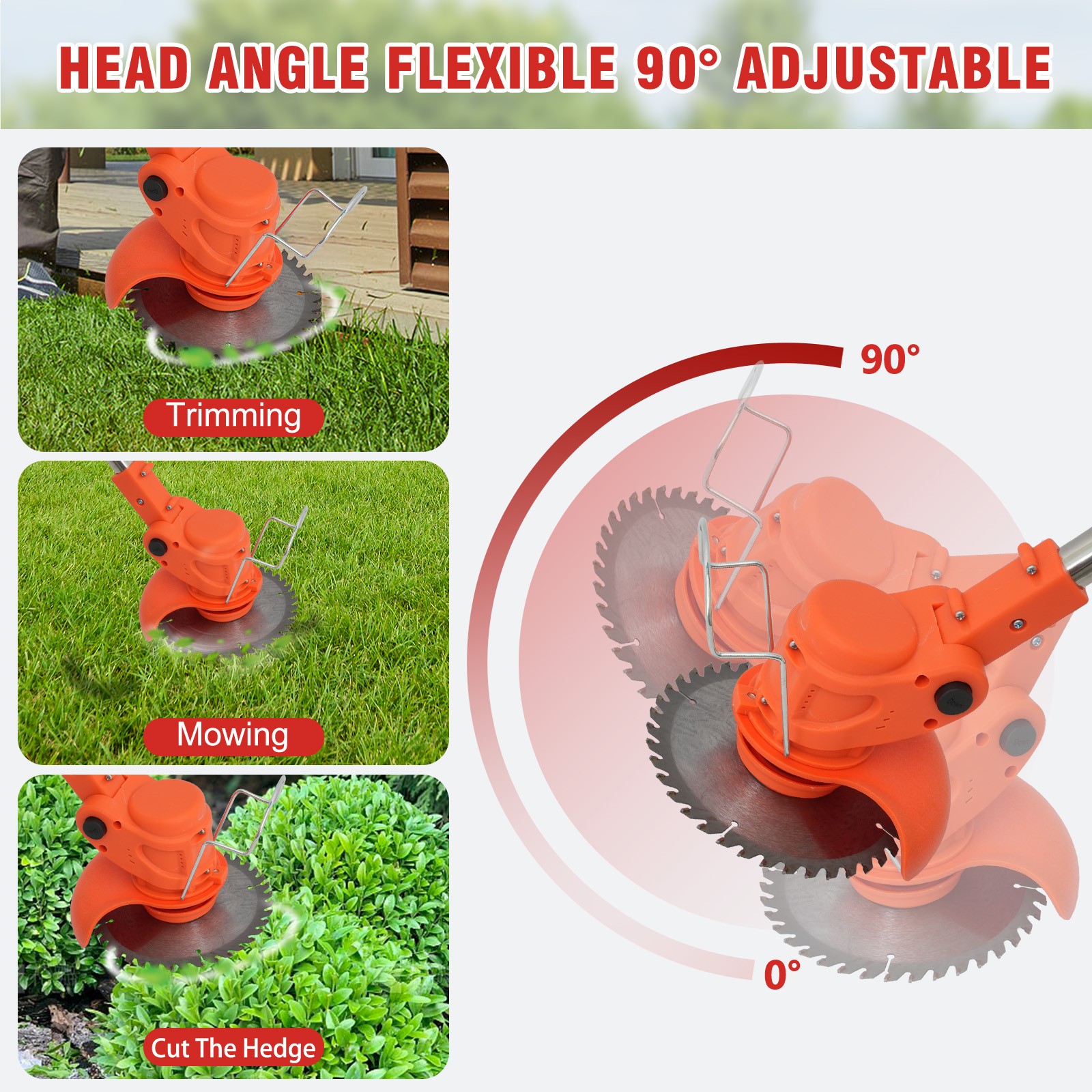 Electric Cordless Grass String Trimmer 2 Batteries Lawn Edger Weed Wacker Cutter