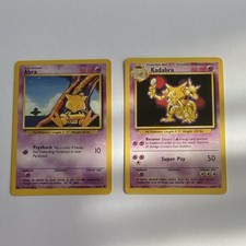 Pokémon Abra Base Set 43/102 & Kadabra 32/102 Cards 1999 2 card Lot