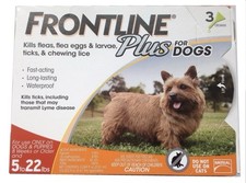 FRONTLINE Plus Flea  Tick Treatment For Dogs 5 - 22 Lbs. Epa Approved - 3 Doses