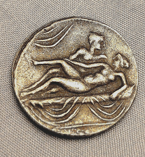 Roman Silver Coin Unknown Old Unusual Lady Naked Sex Cute Brothel Token Cheeky