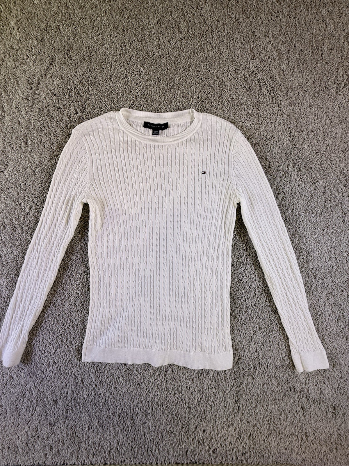 NWOT Tommy Hilfiger 100% Cotton Sweater Women’s Size Small White