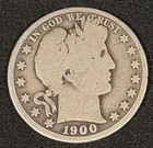 1900 Barber Half Dollar Silver 50C Circulated US Coin