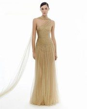 Customized Sparkly Tulle EveningDress Elegant One Shoulder Sleeveless Homecoming