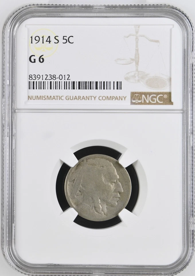 1914-S BUFFALO NICKEL NGC G6 5C COIN - Image 3 of 4