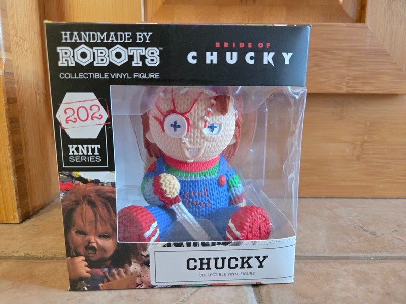 Handmade by Robots Knit Series Bride of Chucky - Chucky Vinyl Figure On-Hand!