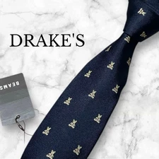 Unused Drake's  Tie Bear Jacquard with Tag Animal