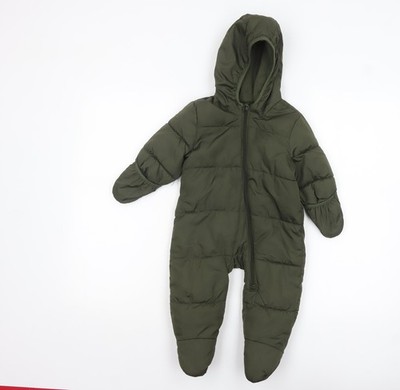 Unisex Baby & Kleinkind UK Größe 6-9 Monate alt marineblau grün gefütterte Jacke
