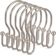 24 Pack Double Shower Curtain Hooks Rings, Double Sided Shower Curtain Hooks
