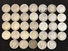 32 Roosevelt & 5 Mercury Silver War Dimes Lot