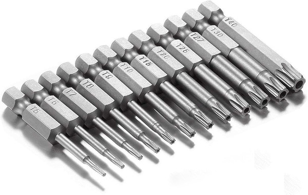 Gunpla 12-Tlg. Magnetischer S2 Stahl T-Profil Bitsatz Torx Schraubendreher Set T-image
