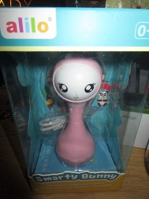 SMARTY BUNNY PINK RATTLE BY ALILO NEWBORN BABY 0+ EXCELLENT CONDITION IN BOX