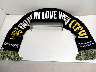 Columbus Crew Soccer Scarf w/Fringe FALLING IN LOVE WITH CREW Season Member NWOT