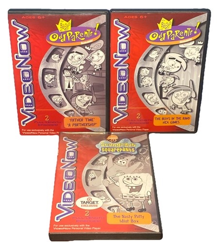 VINTAGE Video Now Nickelodeon Disc Lot - 6 Episodes Spongebob, Fairly Oddparents