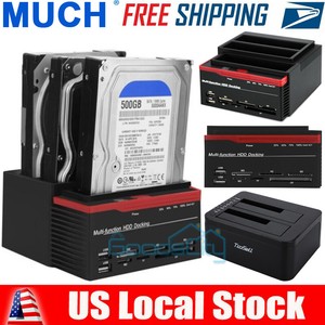 21 Usb 3 0 Sata 2 5 3 5 Hdd Dual Hard Drive Docking Station Card Reader Ebay