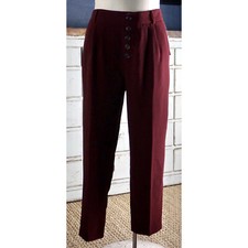 NWT New 98 Anthropologie Sasha Tapered Pleated Wine Burgundy Trousers Pants 4