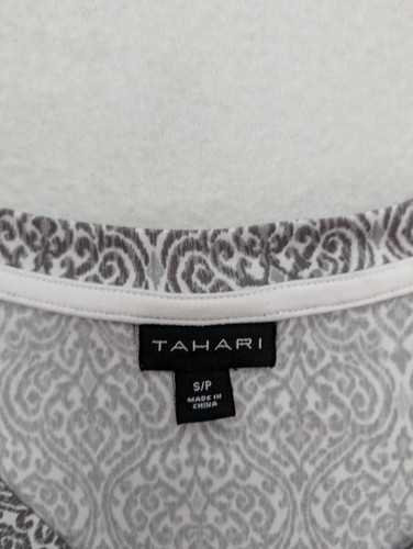 Tahari Women's Nightgown Sleep Shirt Size Small Gray Stretch Knit FLAW - Picture 6 of 18