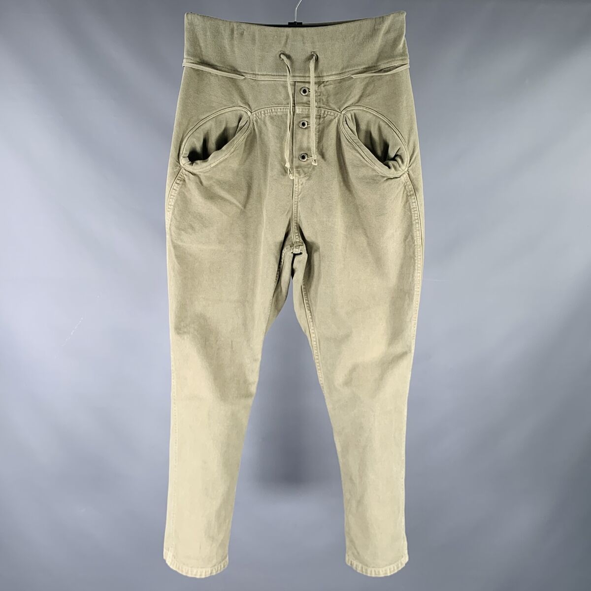 KAPITAL Size M -Sarouel- Green Cotton Drop Crotch Casual Pants KAPITAL Size M -Sarouel- Green Cotton Drop Crotch Casual Pants