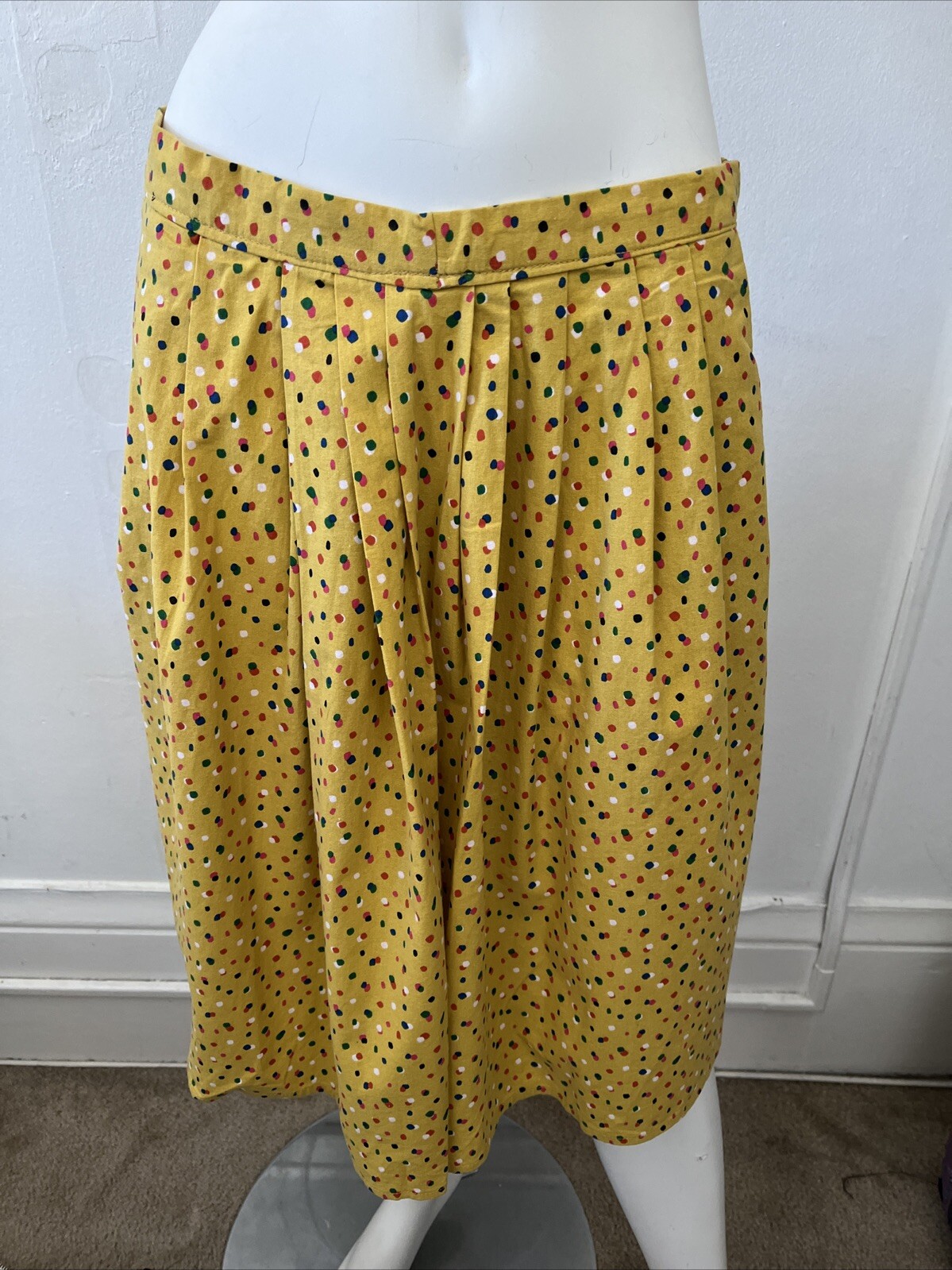 Vintage mustard yellow confetti polka dot ditsy retro circle A
