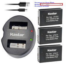 Kastar Battery Dual USB Charger for Canon LP-E17 LC-E17 Canon EOS 750D Camera
