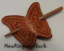 Leather Butterfly with stick Hairclip Retro boho made in India