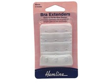 Hemline White Bra Extenders 50mm 3 Hook Strap Pregnancy Weight Gain Back
