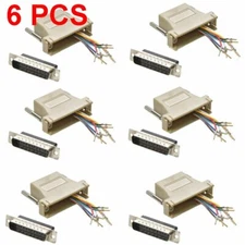 6x DB25 Male 25-Pins to RJ45 8P8C Network Ethernet Modular Converter Adapter