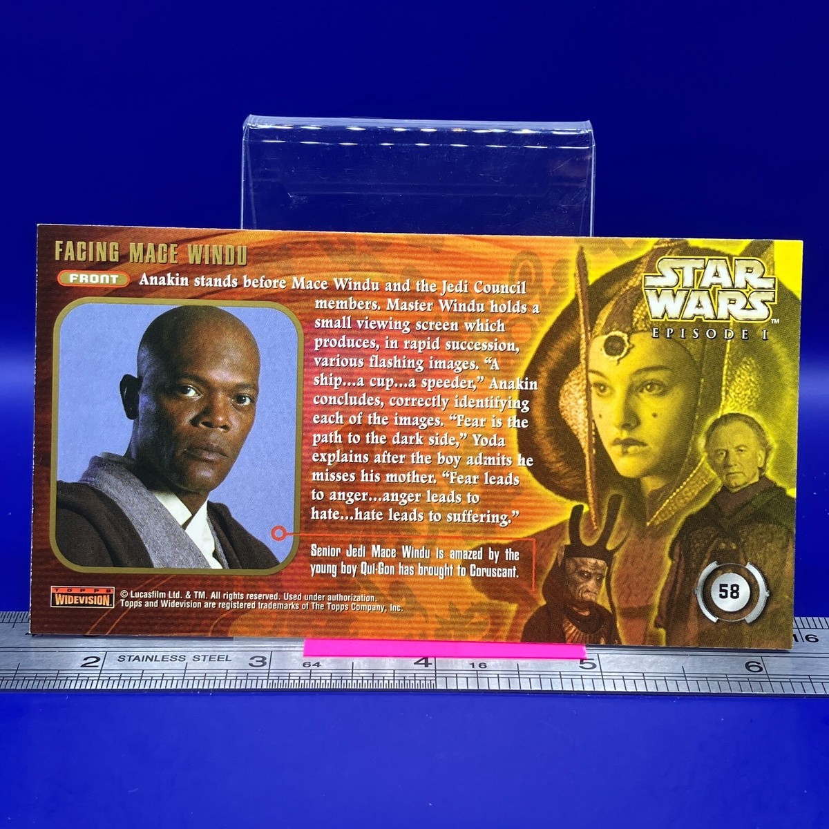 STARWARS Episode1 FACING MACE WINDU 58 TOPPS Card Wide Vision #899