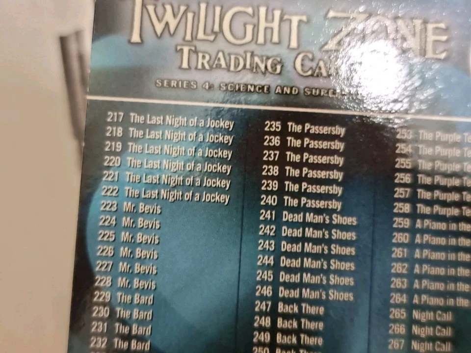 TWILIGHT ZONE SERIES 4 TRADING CARDS 72 CARD BASE SET RITTENHOUSE SCIENCE SUPERS - Image 4 of 4