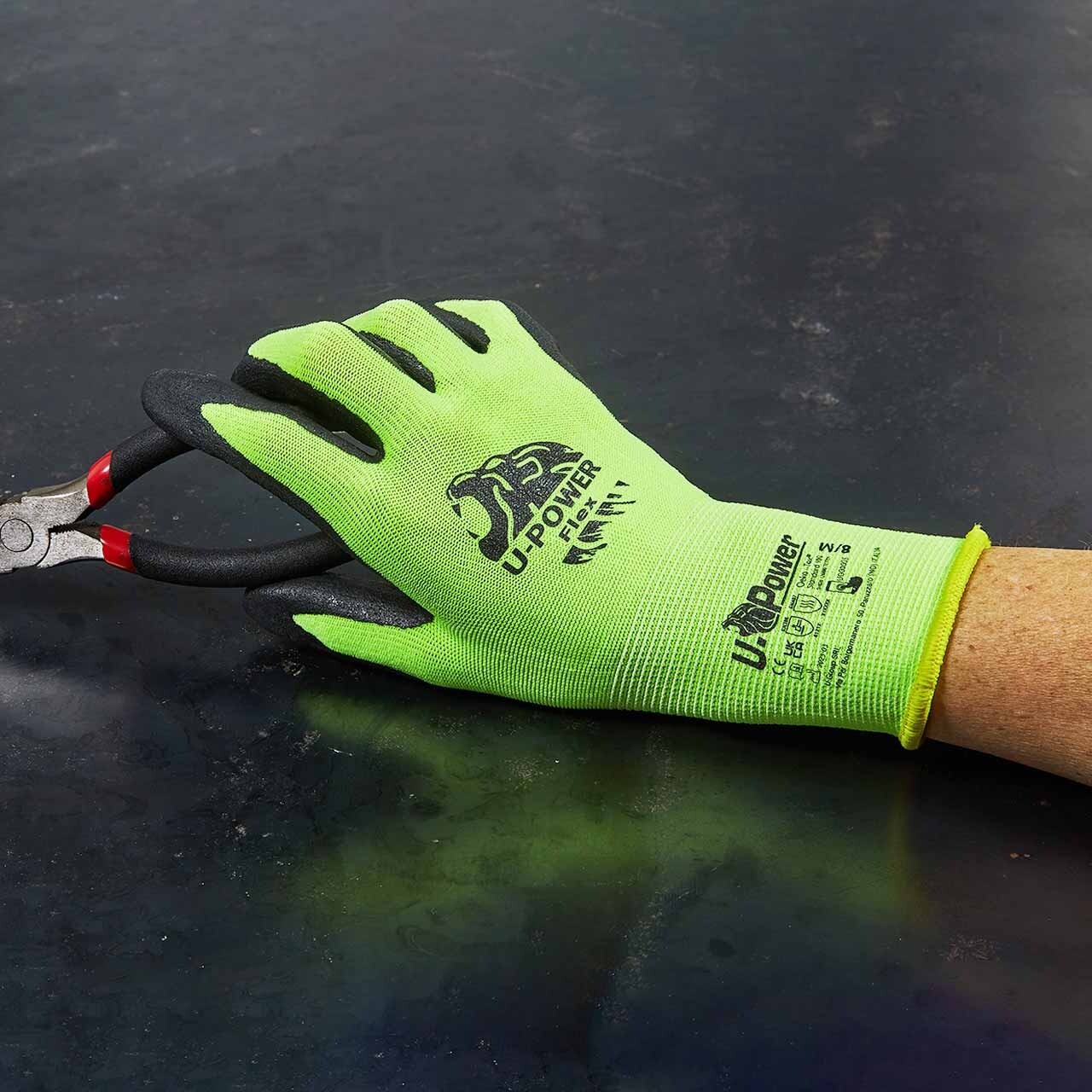 Guantes De Trabajo Fluo U Energía con Pantalla Táctil Jardinería Mecánica