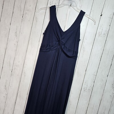 Boden Women's Navy Blue Twist Knot Front V-neck Knit Maxi Dress Size 6 Long  Tall | eBay