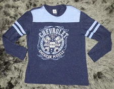 GM Mens Chevrolet Shirt XL Blue American Muscle Bow Tie General Motors Piston