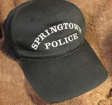 Vintage Springtown Police Department Snapback Hat Cap Black