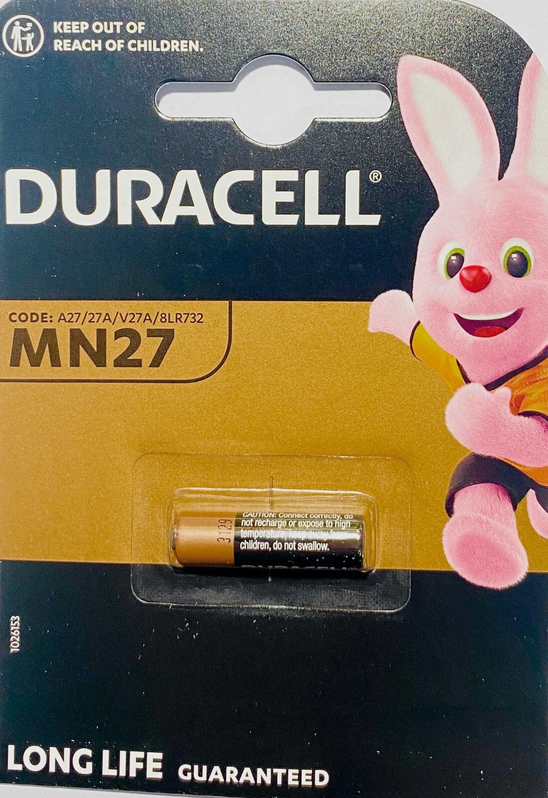 Duracell MN27 12V battery A27, 27A, V27A, 8LR732 remote controls