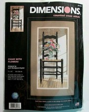 Dimensions 35146 CHAIR WITH FLOWERS Counted C...