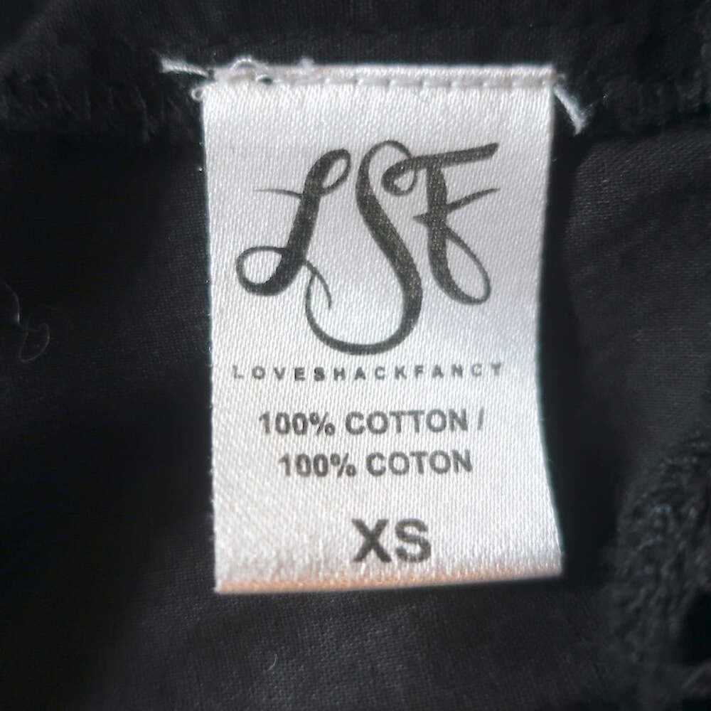 LoveShackFancy Ruffled Open-Back Top Black Embroi… - image 6