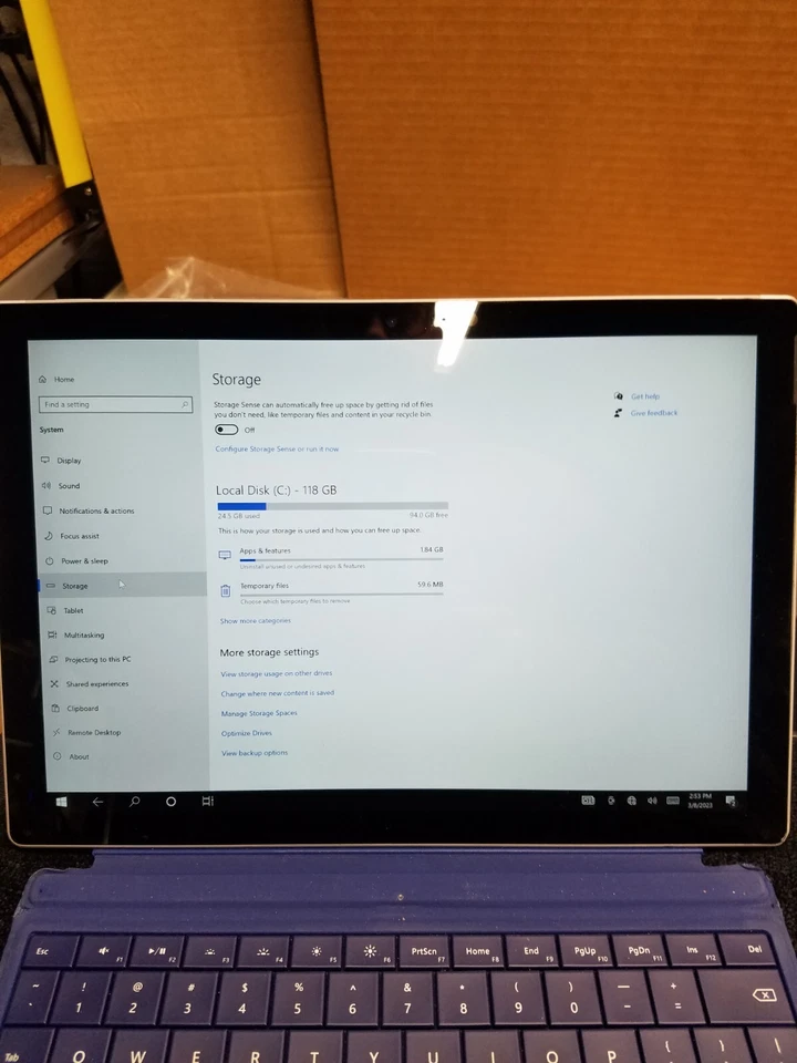 Microsoft поверхность Pro 6 (1796) Core i5-8350u 1,7 ГГц 128GB SSD 8GB * ** читать DESC.*** - Изображение 2 из 4