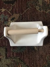 White ceramic toilet paper holder NOS