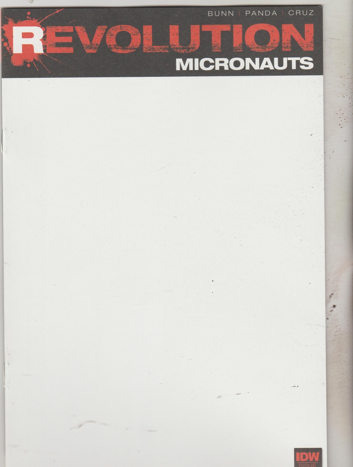 IDW COMICS REVOLUTION MICRONAUTS #1 SEPTEMBER 2016 BLANK VARIANT NM