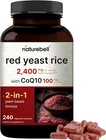 Red Yeast Rice 2,400mg with CoQ10 100mg | 240 Veggie Capsules (1,200m