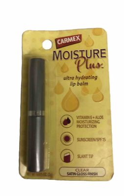 (1) Carmex MOISTURE PLUS Ultra HYDRATING LIP BALM CLEAR SATIN GLOSS FINISH