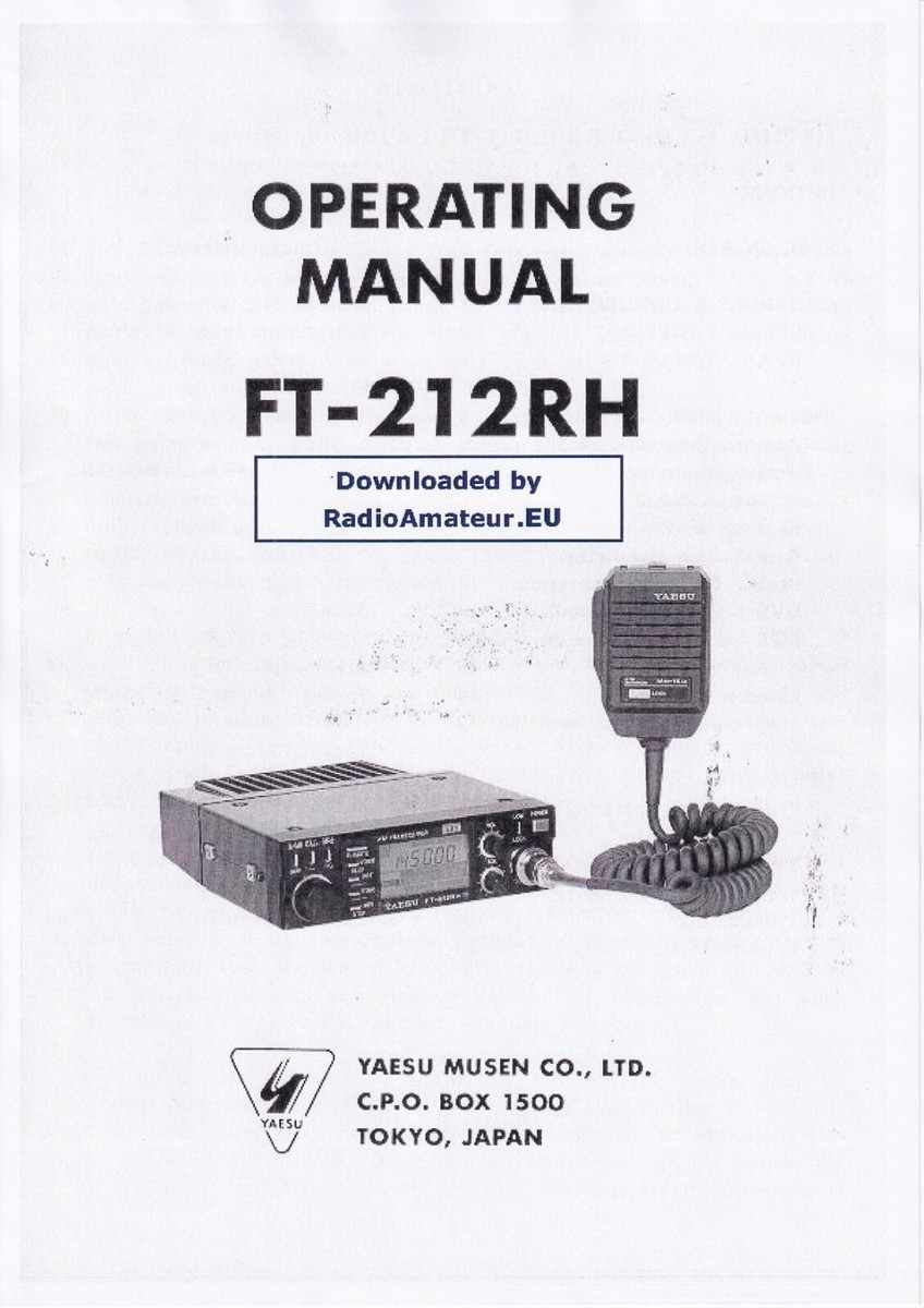 Operating Instructions for Yaesu FT-212 RH | eBay