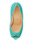 100% AUTH NEW WOMEN LOUBOUTIN VENDOME SPIKES 120 AQUAMARINE PUMPS/HEEL US 7.5 — photo 3