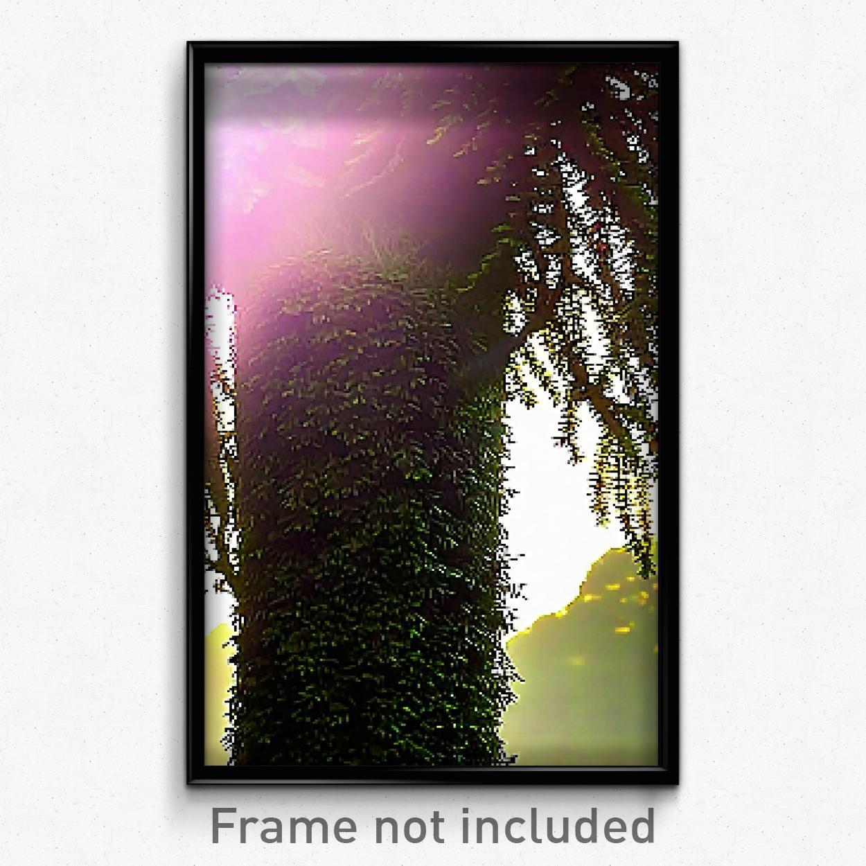 8 Bit Wild Bush Psychedelic Pixel Art Trippy Video Game Poster