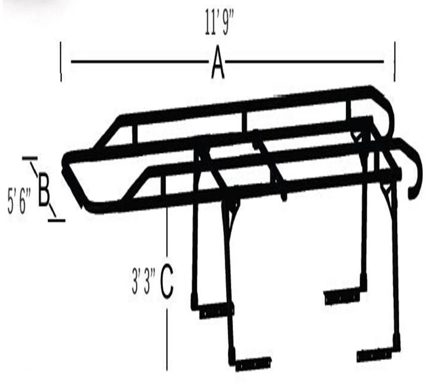 Adjustable Pick-Up Truck Ladder Rack Black Foto 2 de 2