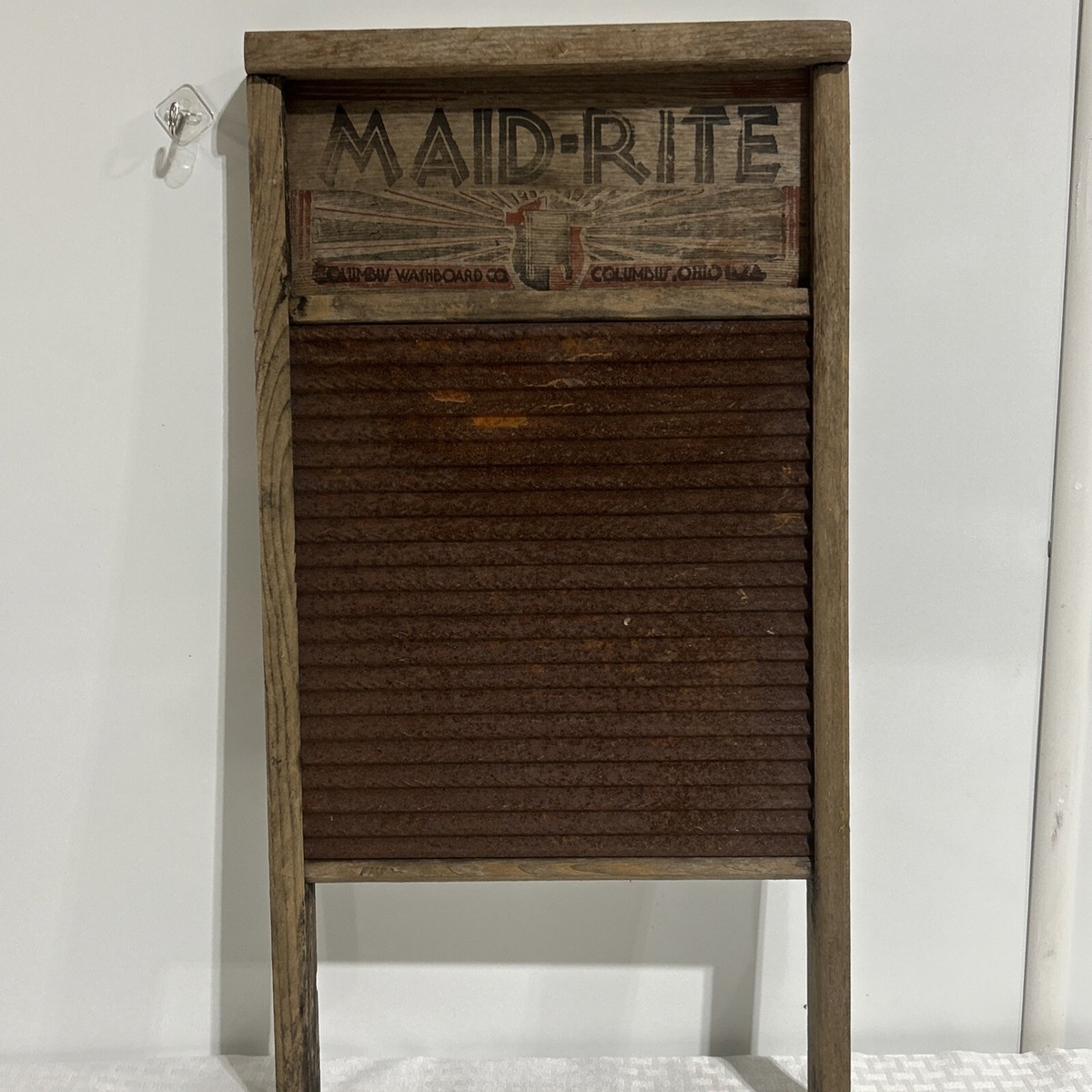 Vintage Maid-Rite No 2072 Standard Family Size Wash Board Columbus