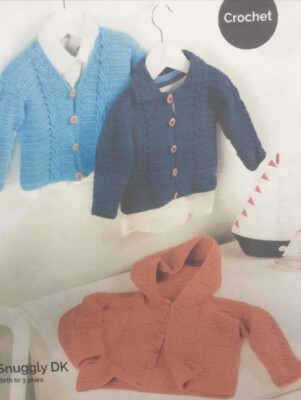 Baby HÄKELANLEITUNG für Strickjacke V-Ausschnitt, Kragen & Hoodie DK Geburt - - 3 Jahre (45)